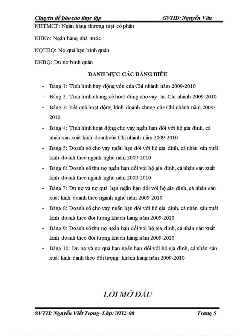 Phân tích hoạt động cho vay ngắn hạn đối với hộ gia đình cá nhân sản xuất kinh doanh tại chi nhánh NH thương mại cổ phần Nam Việt năm 2009 2010