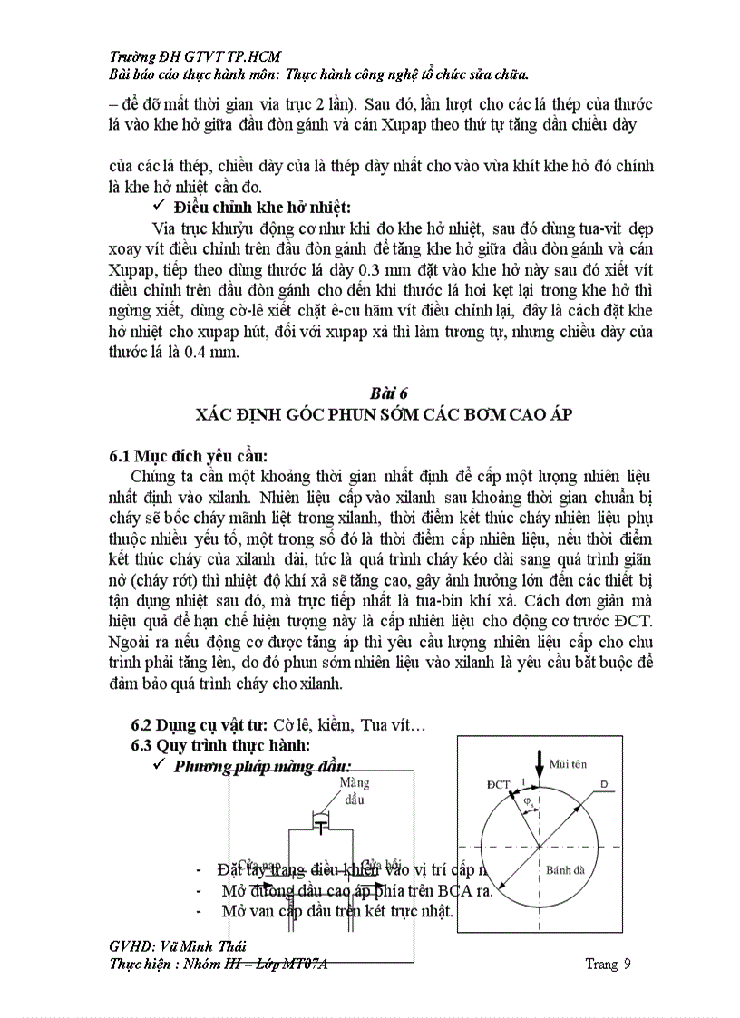 image for page Bài báo cáo thực hành môn Thực hành công nghệ tổ chức sửa chữa