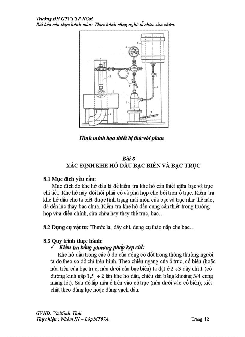 image for page Bài báo cáo thực hành môn Thực hành công nghệ tổ chức sửa chữa