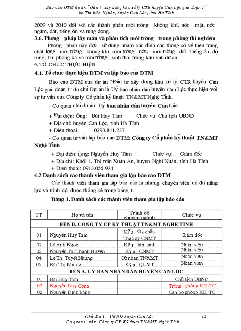 image for page Báo cáo ĐTM dự án Đầu tư xây dựng khu xử lý CTR huyện Can Lộc giai đoạn I tại Thị trấn Nghèn huyện Can Lộc tỉnh Hà Tĩnh