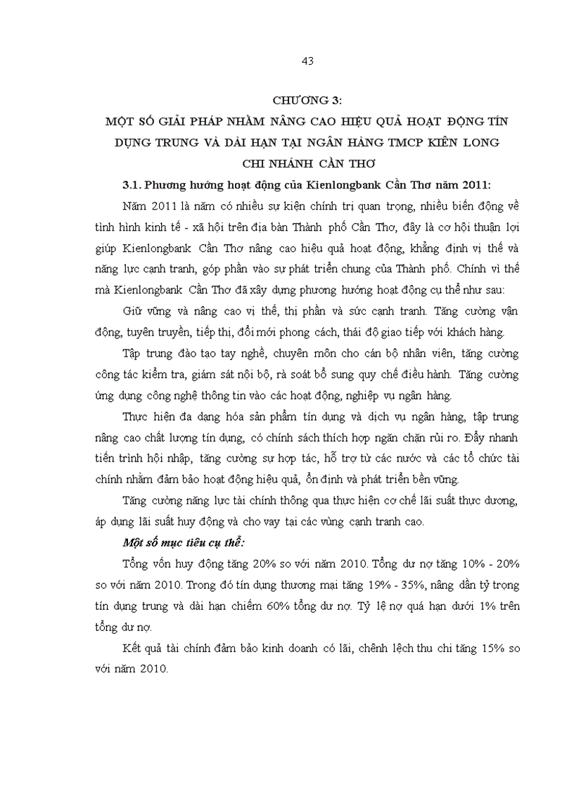 image for page Các yếu tố ảnh hưởng đến hoạt động tín dụng trung và dài hạn tại Ngân hàng thương mại cổ phần Kiên Long Chi nhánh Cần Thơ