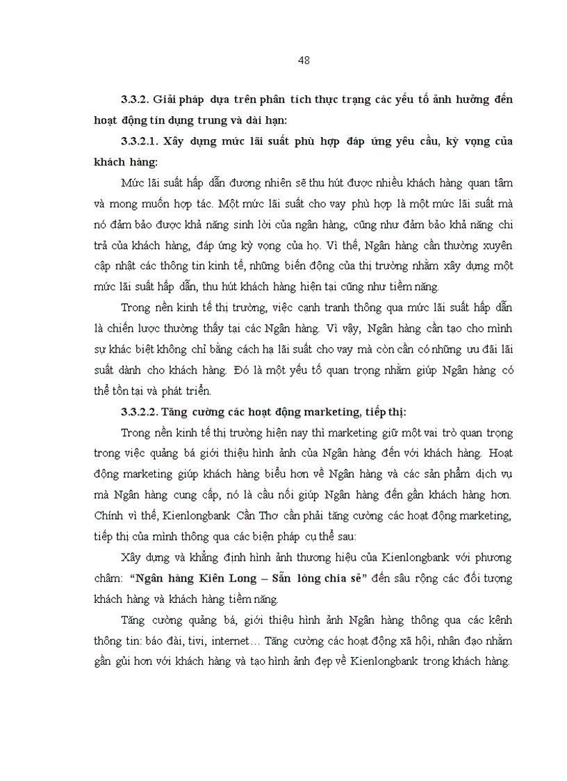 image for page Các yếu tố ảnh hưởng đến hoạt động tín dụng trung và dài hạn tại Ngân hàng thương mại cổ phần Kiên Long Chi nhánh Cần Thơ