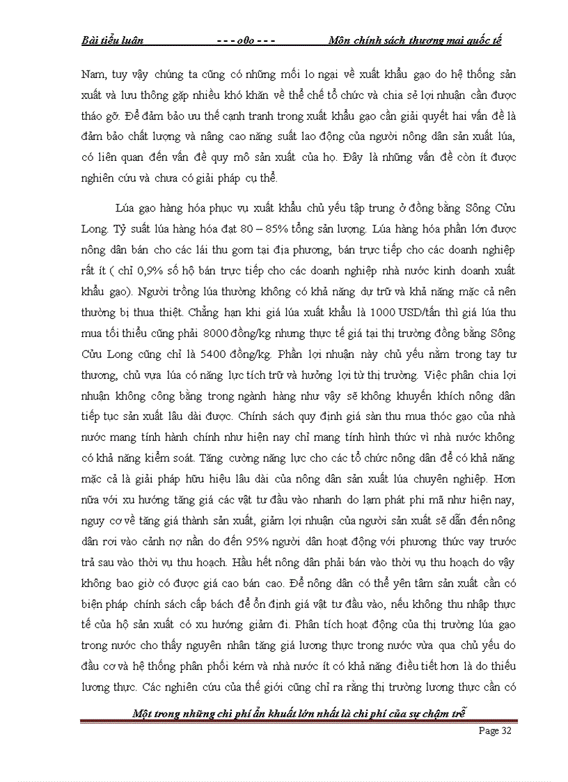 image for page Chính sách khuyến khích và những ảnh hưởng của nó tới tình hình xuất khẩu gạo của Việt Nam Giai Đoạn 2006 2010