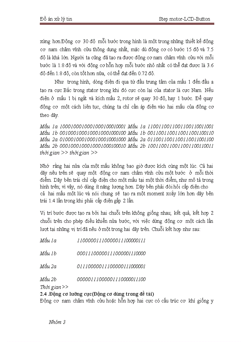 image for page Tổ chức hệ thống điều khiển động cơ bước có phối ghép bàn phím và LCD Các chế độ chạy dừng đảo chiều quay thay đổi tốc độ được điều khiển và hiển thị qua bàn phím và LCD