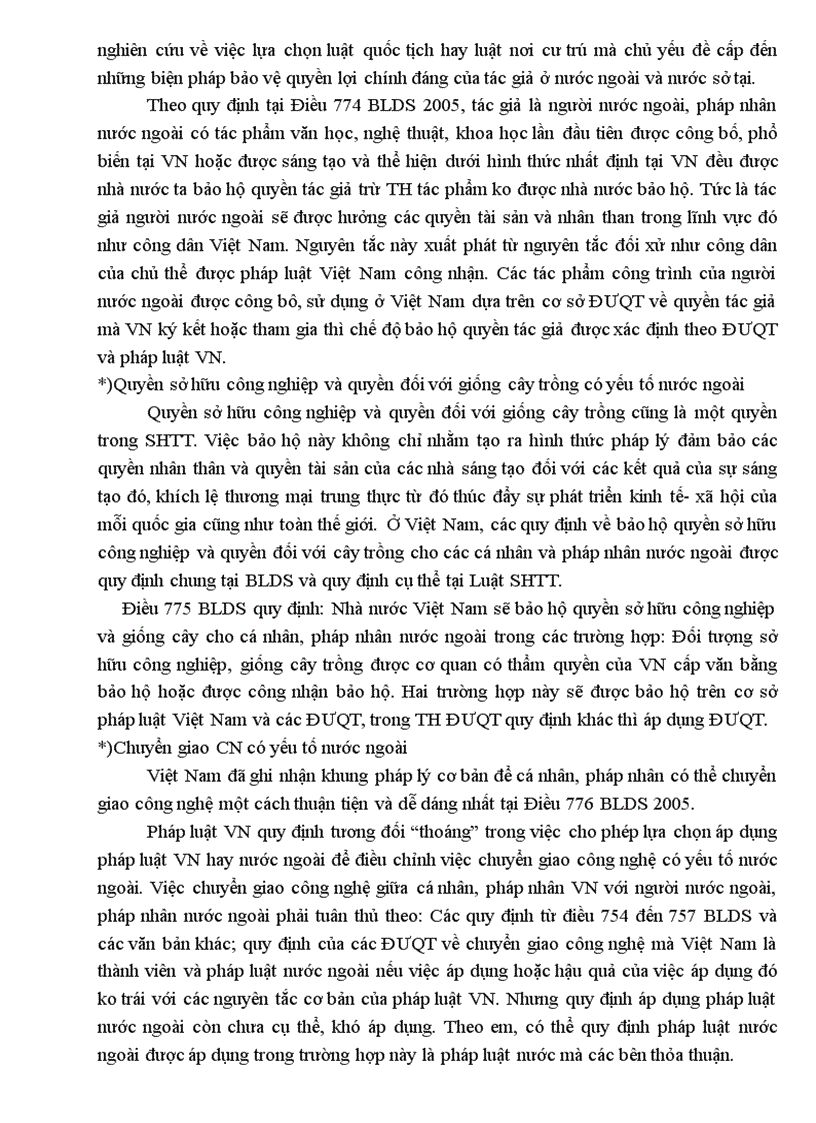 image for page Bình luân các quy phạm xung đột ghi nhận trong BLDS Việt Nam năm 2005 giải quyết các vụ việc dân sự có yếu tố nước ngoài