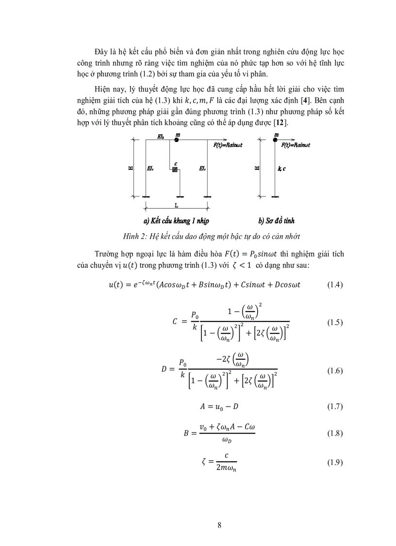 image for page Áp dụng lý thuyết phân tích khoảng xác định phản ứng động của hệ kết cấu có một bậc tự do