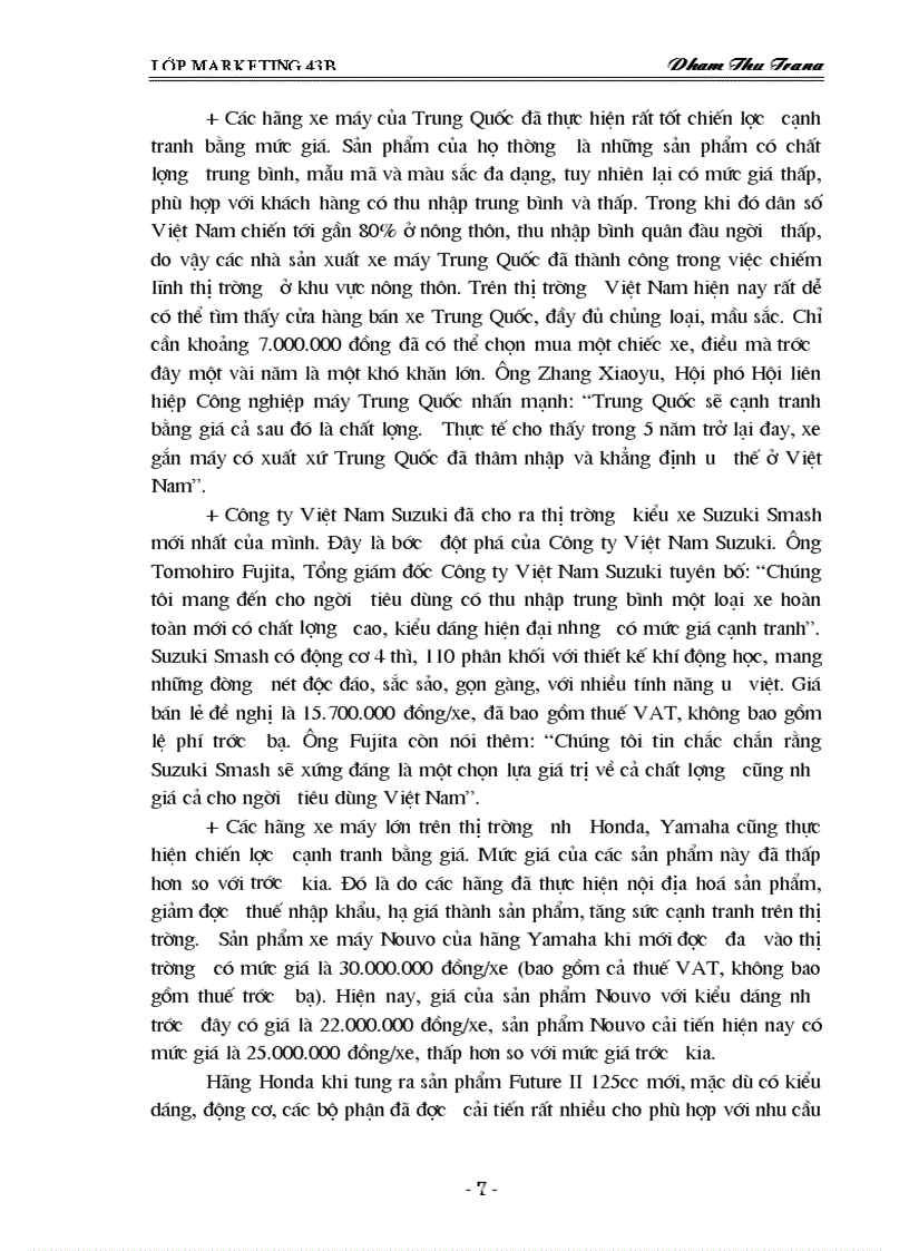 image for page Thực trạng khai thác thị trường xe máy của công ty TRADIMEXCO Hải Phòng