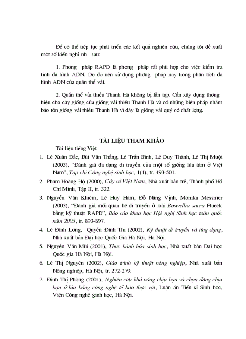 image for page Nghiên cứu tính đa hình AND của các dòng vải thiều Thanh Hà bằng kỹ thuật sinh học phân tử