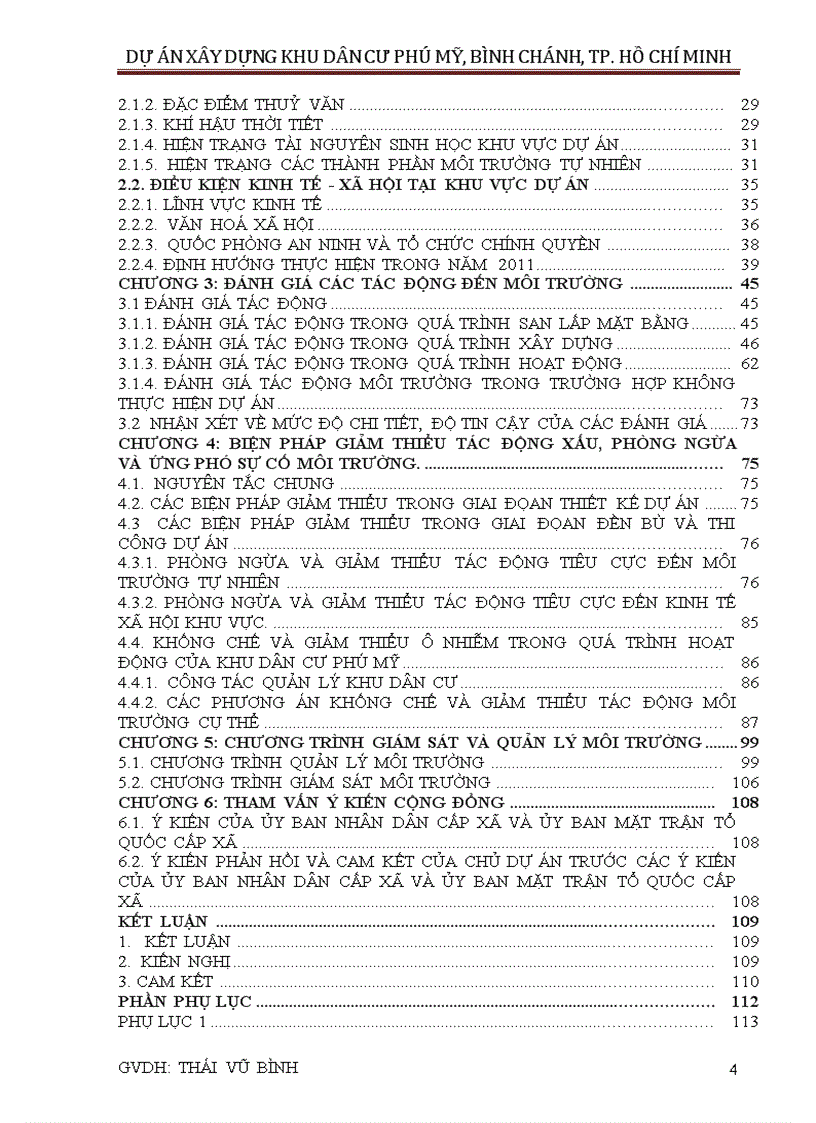 image for page Đánh giá tác động môi trường khu dân cư phú mỹ huyện bình chánh