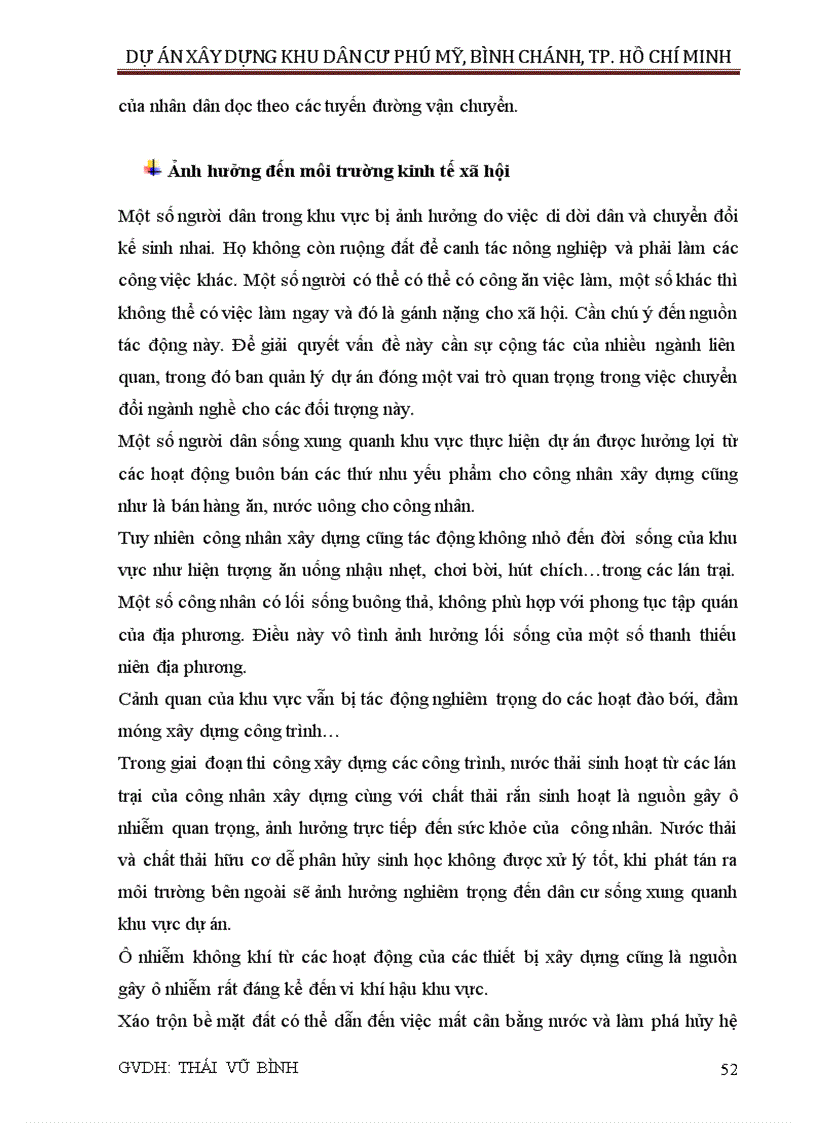 image for page Đánh giá tác động môi trường khu dân cư phú mỹ huyện bình chánh