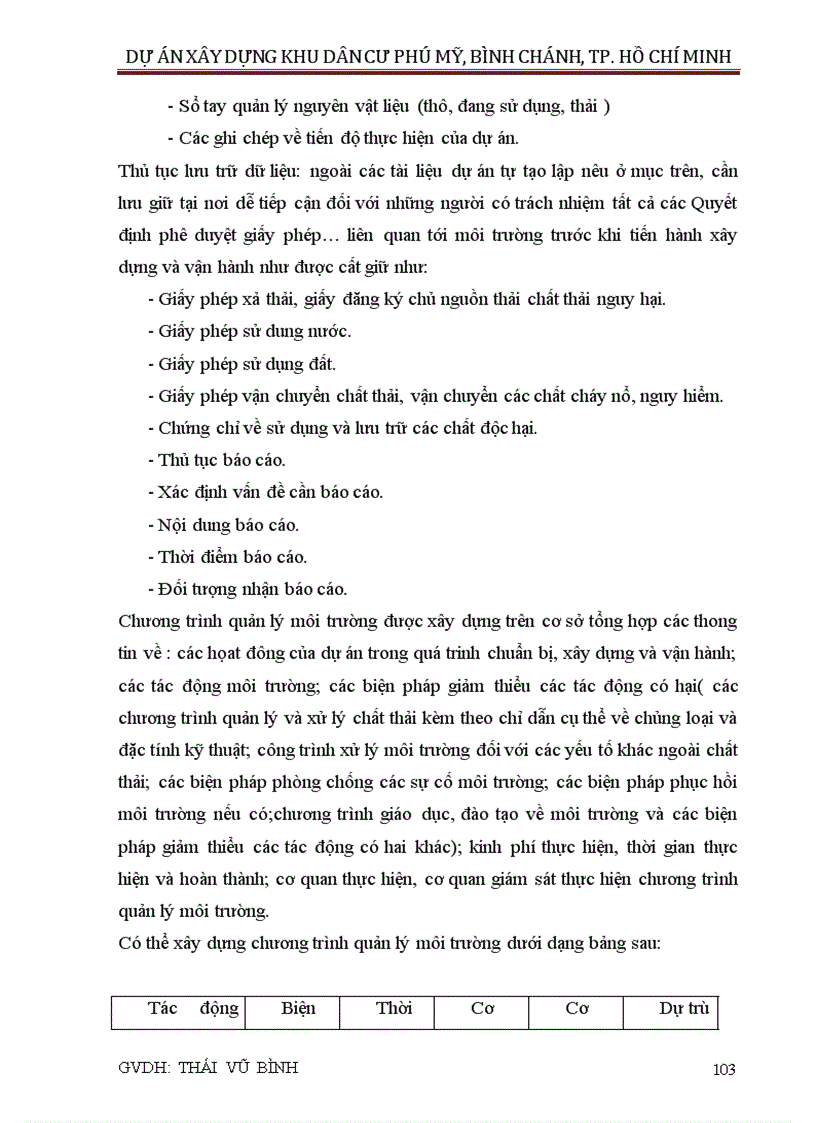 image for page Đánh giá tác động môi trường khu dân cư phú mỹ huyện bình chánh