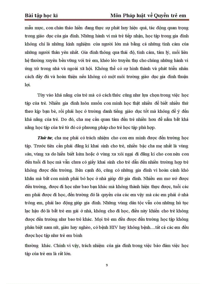image for page Quyền được học tập của trẻ em và trách nhiệm của gia đình trong việc đảm bảo thực hiện