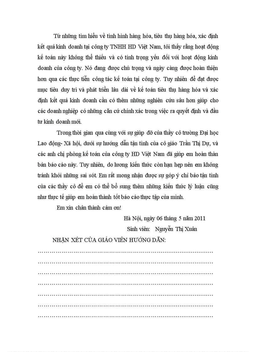 image for page Công tác kế toán tiêu thụ hàng hoá và xác định kết quả kinh doanh ở công ty TNHH HD Việt Nam