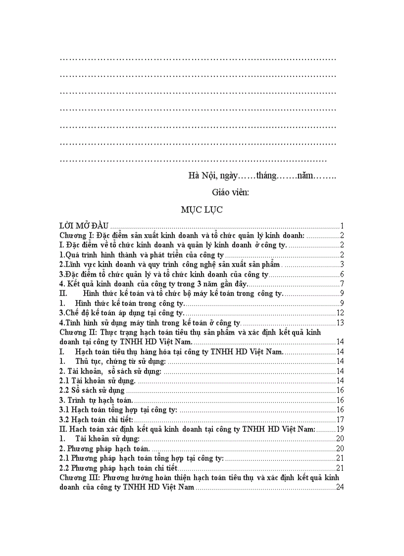 image for page Công tác kế toán tiêu thụ hàng hoá và xác định kết quả kinh doanh ở công ty TNHH HD Việt Nam