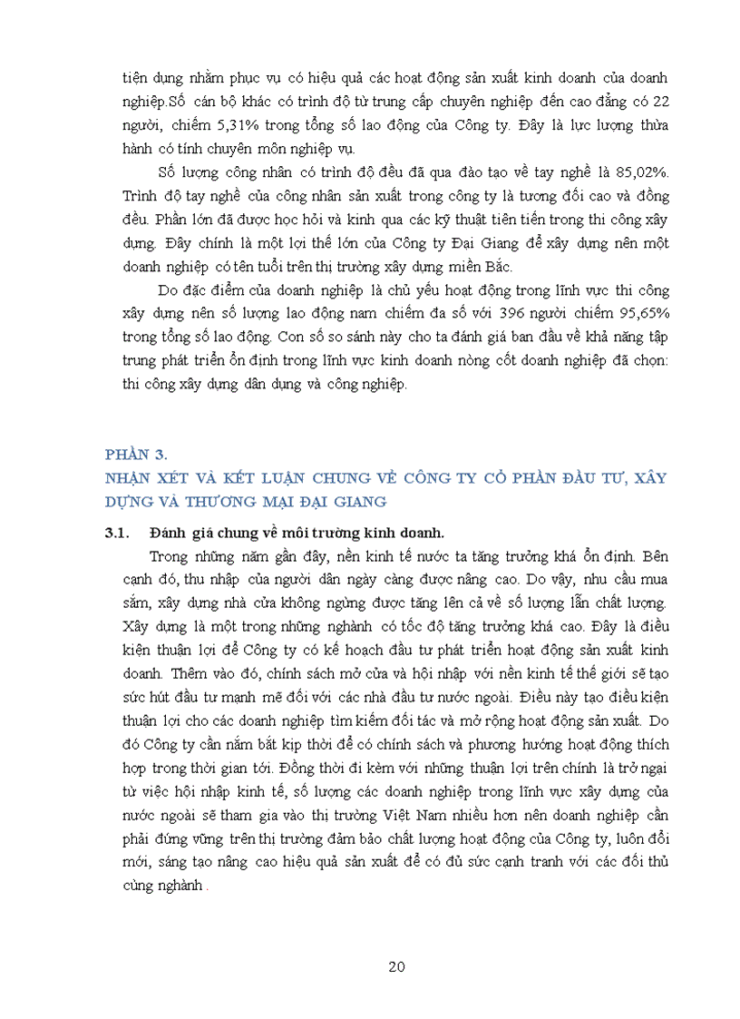 image for page Thực trạng hoạt động sản xuất kinh doanh của công ty Cổ phần Đầu tư Xây dựng và Thương mại Đại Giang