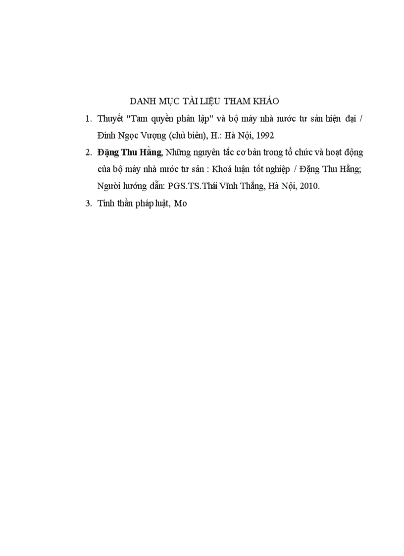 image for page Phân tích nguyên tắc phân chia quyền lực trong tổ chức và hoạt động của bộ máy nhà nước tư sản