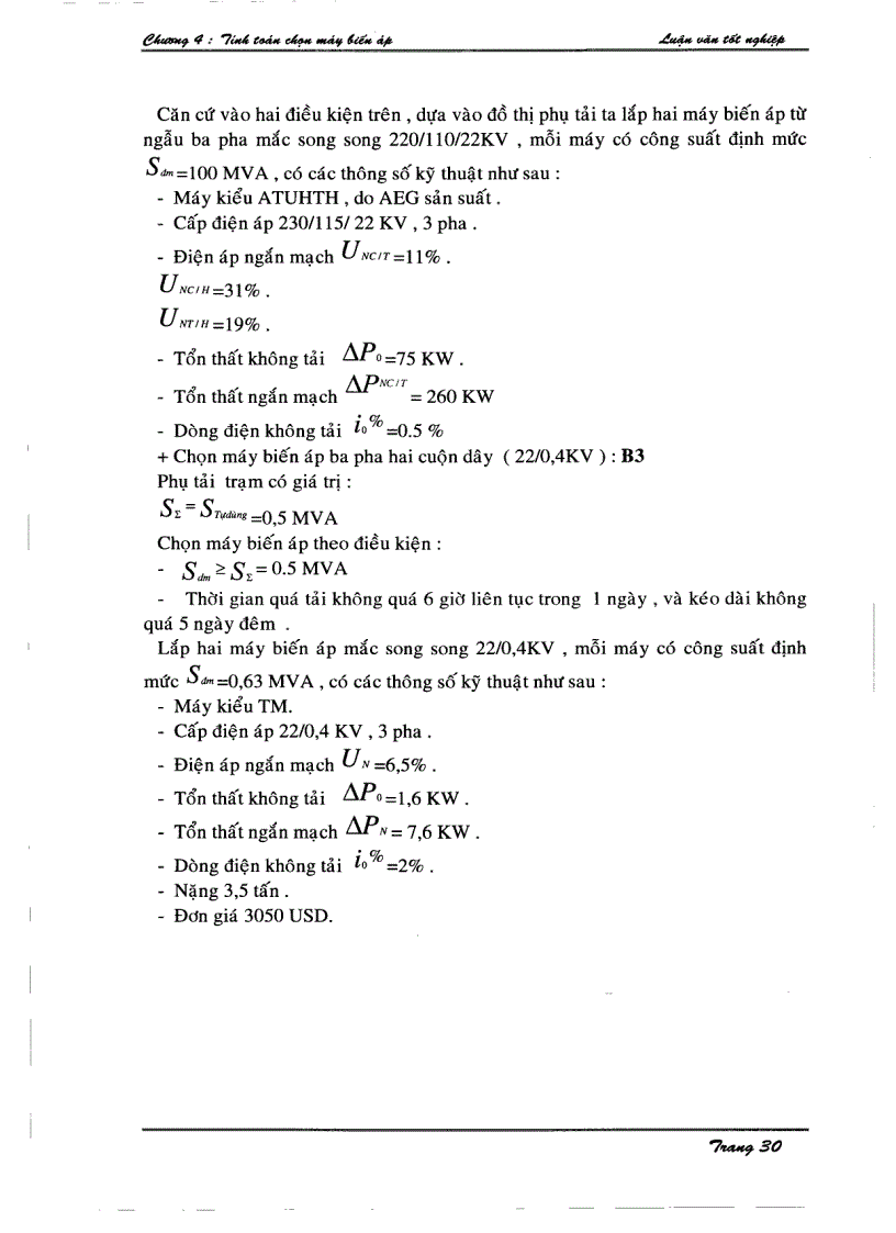 image for page Thiết kế trạm biến áp 220 110 22 15 KV