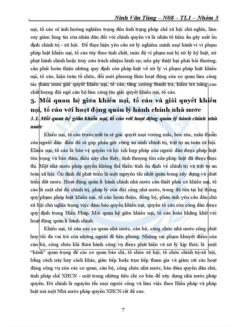 image for page 8đ Phân tích vai trò của khiếu nại tố cáo và giải quyết khiếu nại tố cáo đối với việc bảo đảm pháp chế trong quản lí hành chính nhà nước