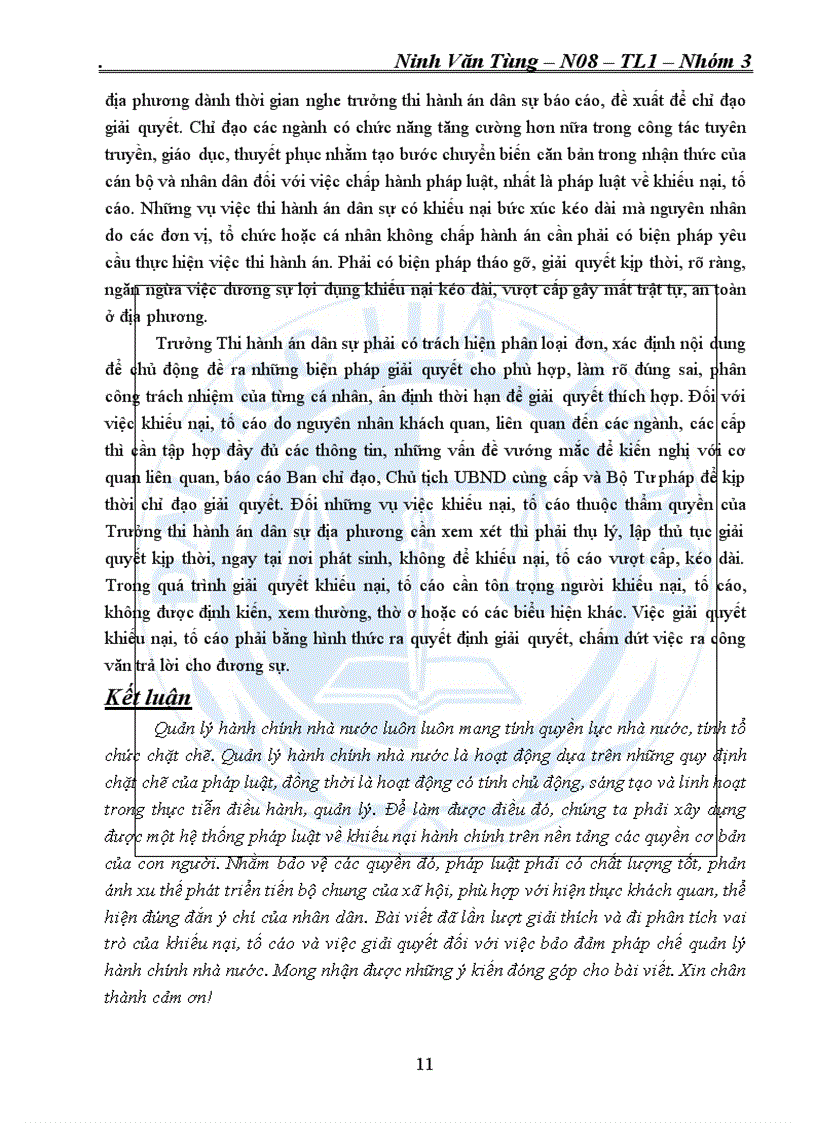 image for page 8đ Phân tích vai trò của khiếu nại tố cáo và giải quyết khiếu nại tố cáo đối với việc bảo đảm pháp chế trong quản lí hành chính nhà nước