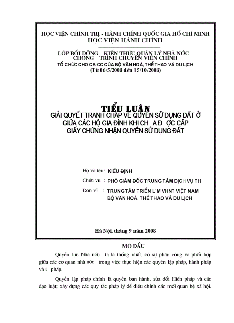 Giải quyết tranh chấp về quyền sử dụng đất ở giữa các hộ gia đình khi chưa được cấp giấy chứng nhận quyền sử dụng đất