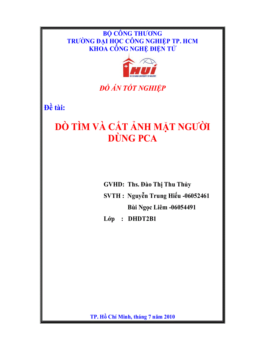 image for page Dò tìm và cắt ảnh mặt người dùng PCA