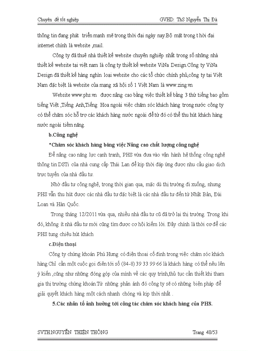 image for page Thực trạng chăm sóc khách hàng tại công ty cổ phần chứng khoán Phú Hưng