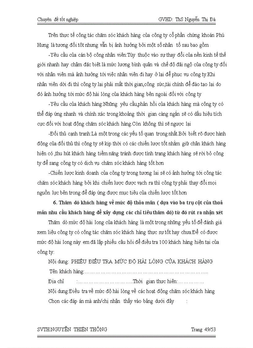 image for page Thực trạng chăm sóc khách hàng tại công ty cổ phần chứng khoán Phú Hưng