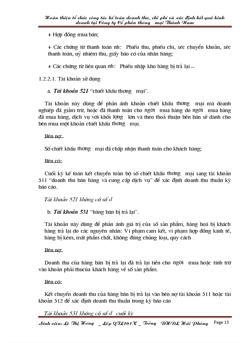 image for page Hoàn thiện tổ chức công tác kế toán doanh thu chi phí và xác định kết quả kinh doanh tại Công ty Cổ phần thương mại Thành Nam