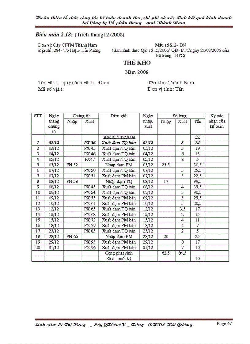 image for page Hoàn thiện tổ chức công tác kế toán doanh thu chi phí và xác định kết quả kinh doanh tại Công ty Cổ phần thương mại Thành Nam