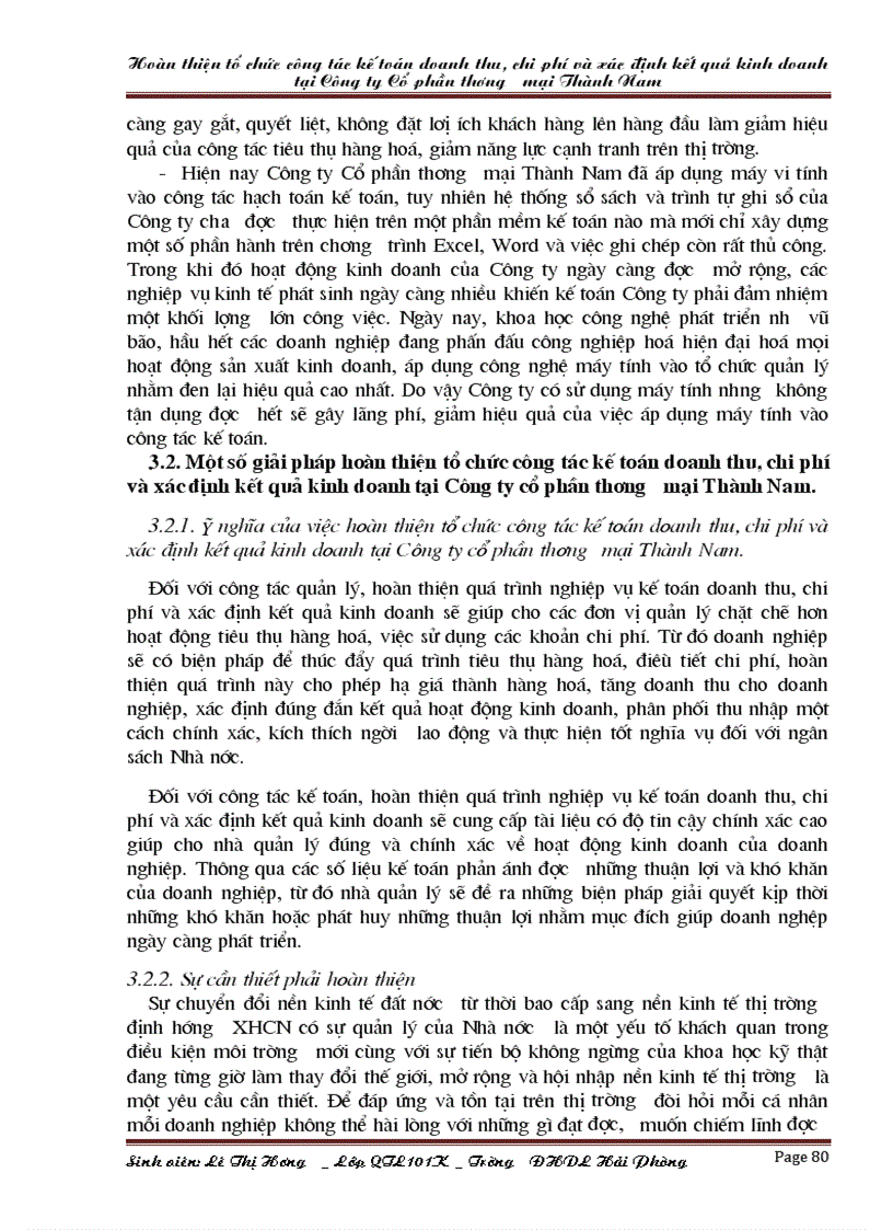 image for page Hoàn thiện tổ chức công tác kế toán doanh thu chi phí và xác định kết quả kinh doanh tại Công ty Cổ phần thương mại Thành Nam