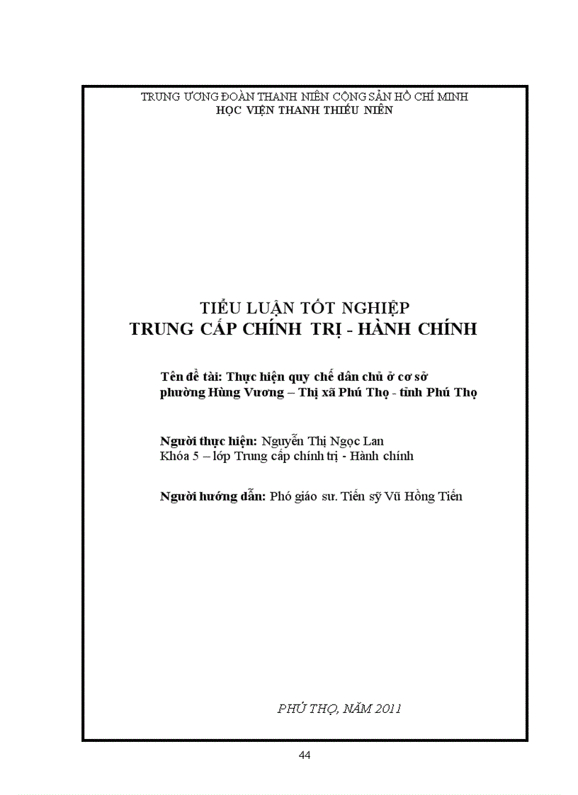 image for page Thực hiện quy chế dân chủ ở cơ sở phường Hùng Vương Thị xã Phú Thọ tỉnh Phú Thọ