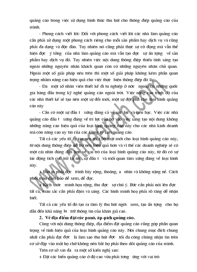 image for page Vấn đề về việc thực hiện thông điệp quảng cáo bằng Panô áp pích