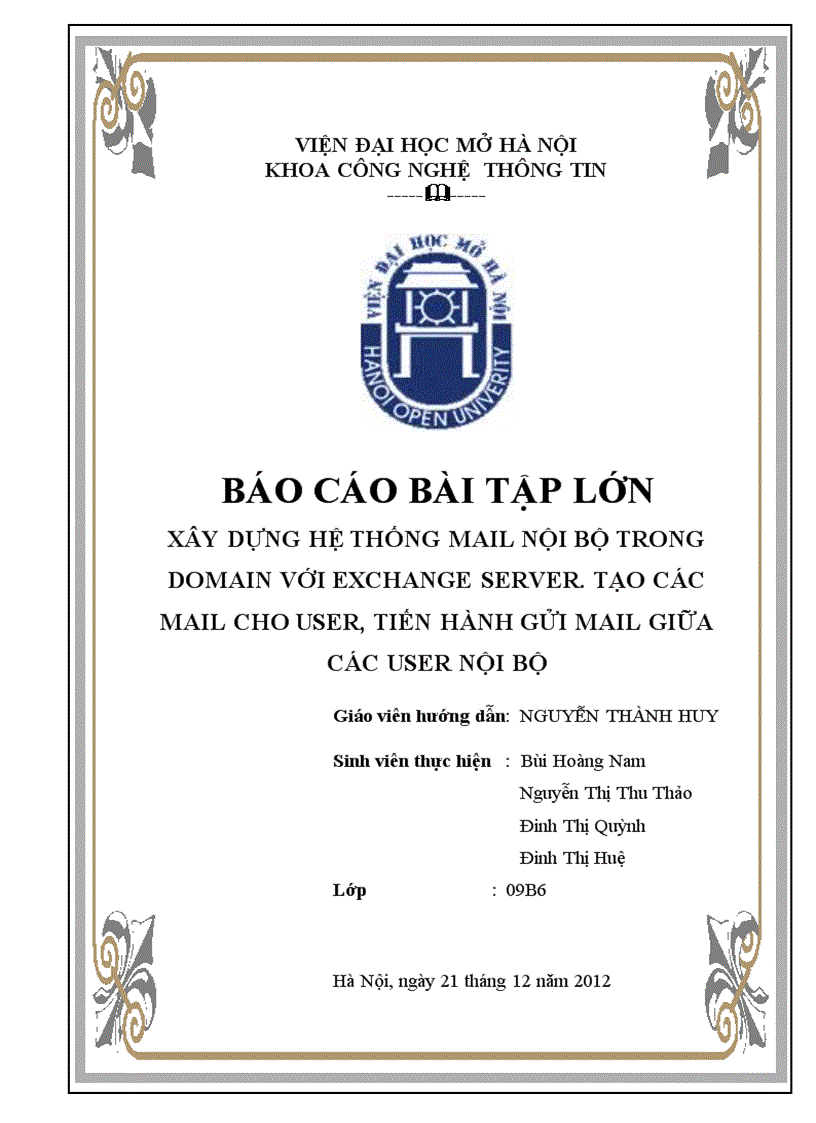 image for page Xây dựng hệ thống mail nội bộ trong domain với exchange server Tạo các mail cho user tiến hành gửi mail giữa các user nội bộ