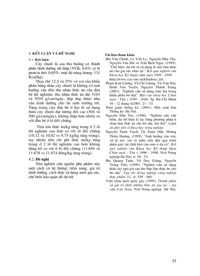 image for page Nghiên cứu sử dụng thân cây chuối lá làm thức ăn cho bê sữa lai sinh trưởng trong vụ đông