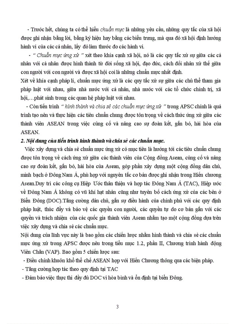 image for page Tiến trình hình thành và chia sẻ các chuẩn mực ứng xử trong Cộng đồng chính trị an ninh ASEAN dưới những góc độ cơ bản sau Khái niệm chuẩn mực ứng xử và hình thành và chia sẻ các chuẩn m