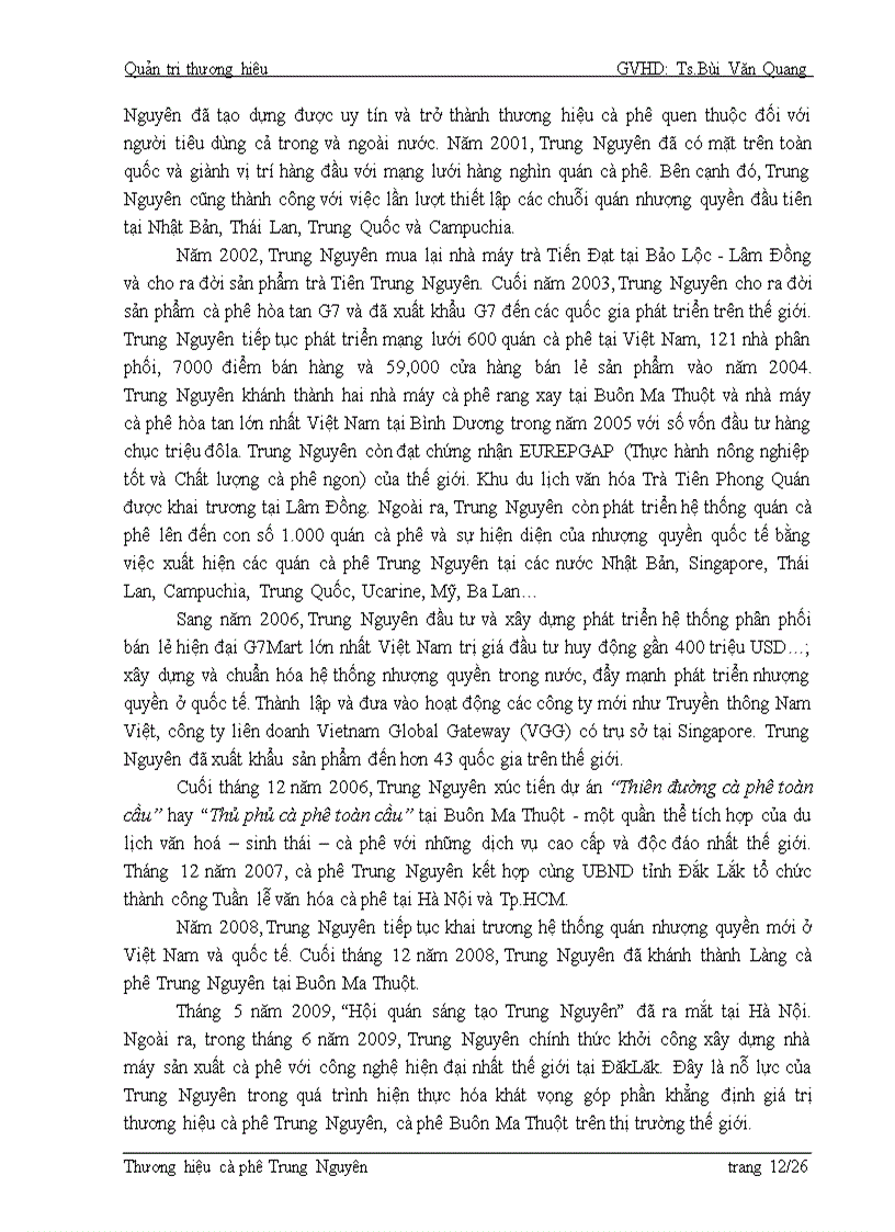 image for page Xây dựng thương hiệu cà phê Trung Nguyên