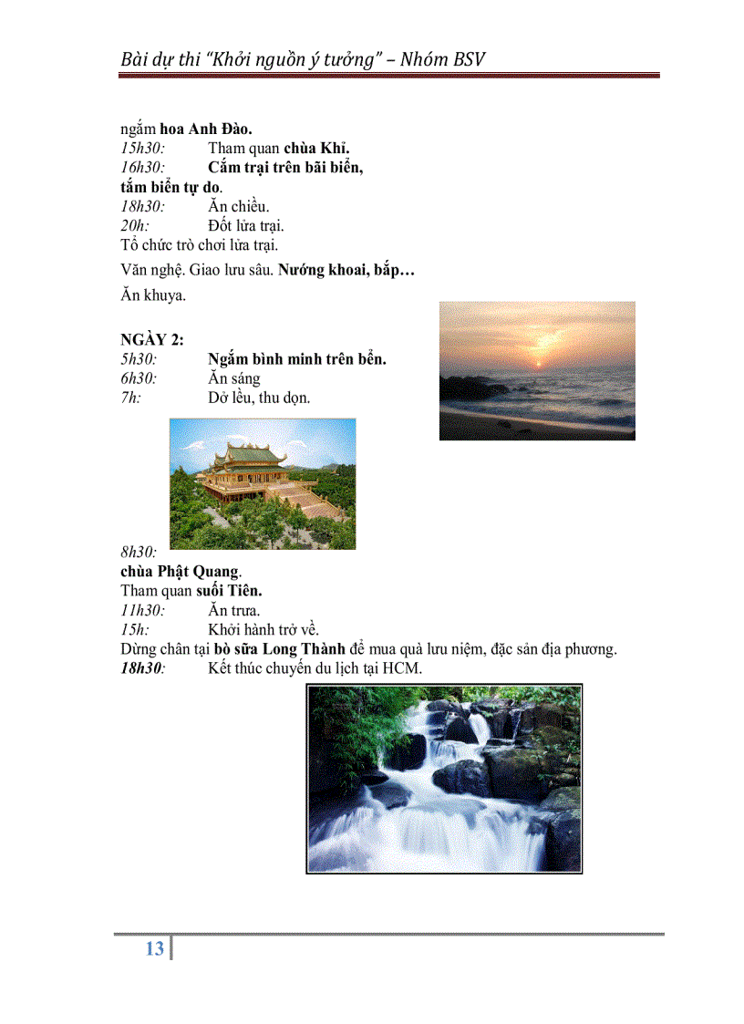 image for page Kế hoạch Kinh doanh loại hình du lịch bụi