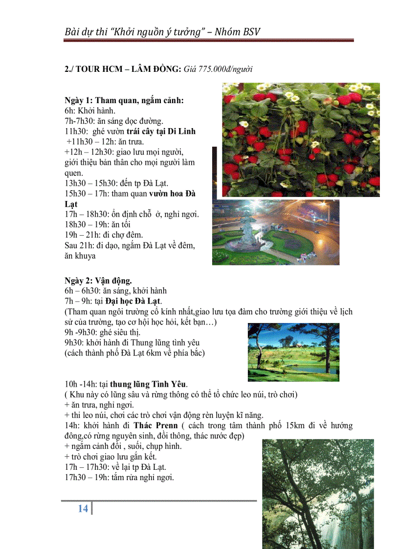 image for page Kế hoạch Kinh doanh loại hình du lịch bụi