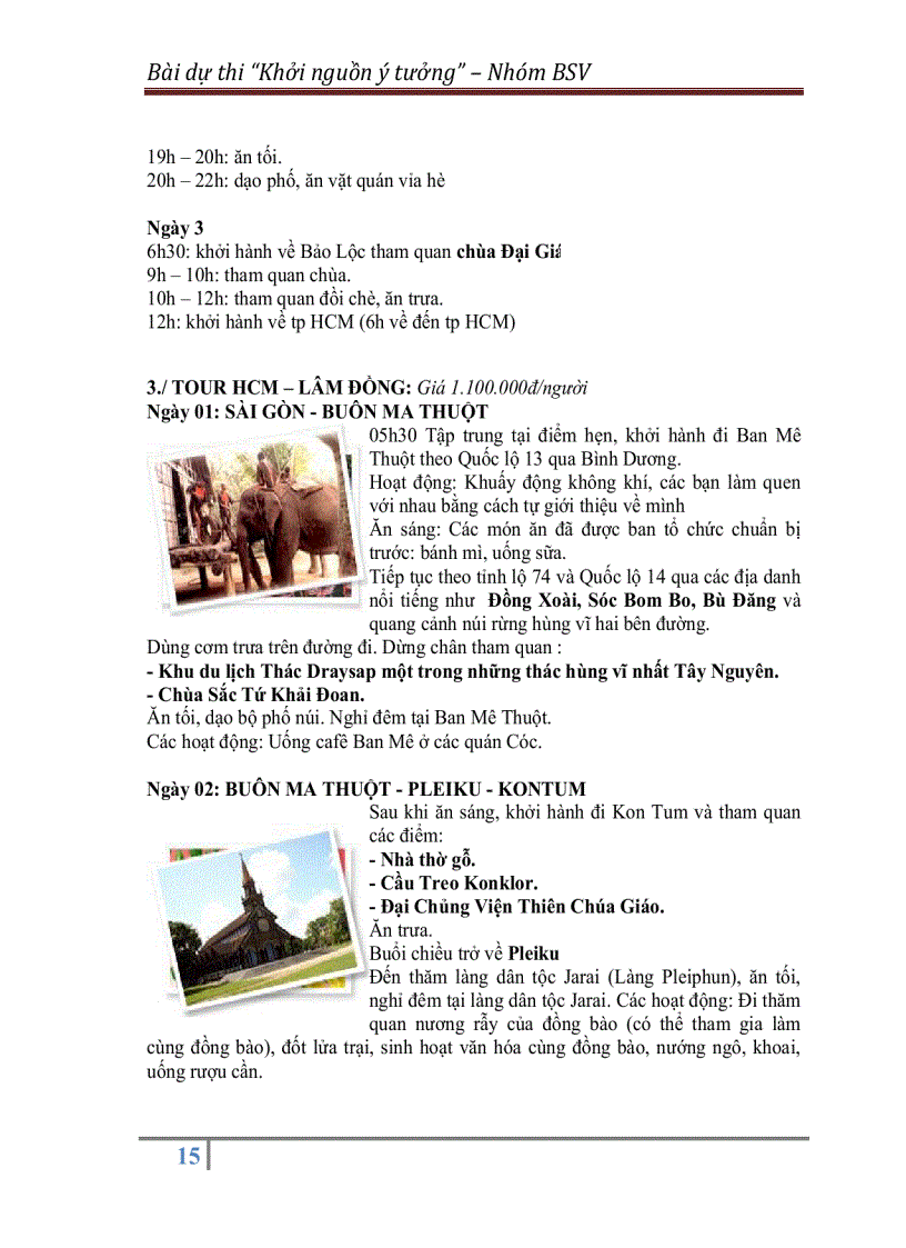 image for page Kế hoạch Kinh doanh loại hình du lịch bụi