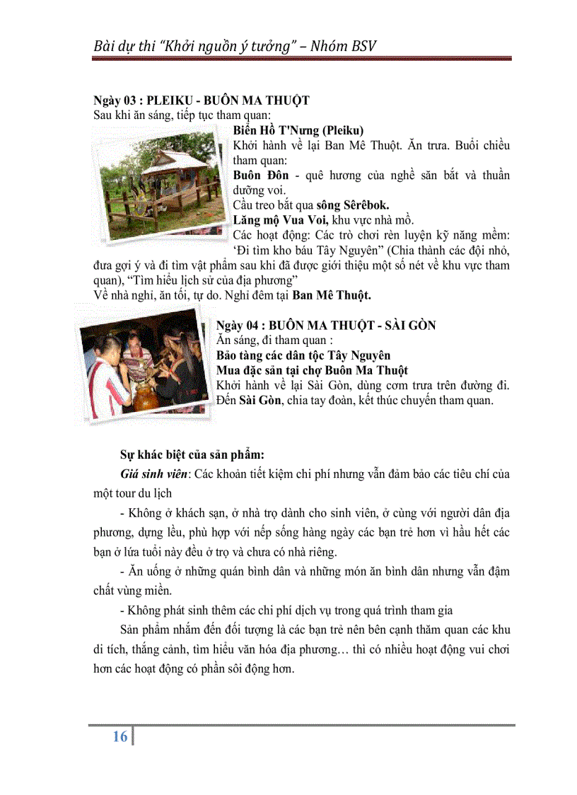 image for page Kế hoạch Kinh doanh loại hình du lịch bụi