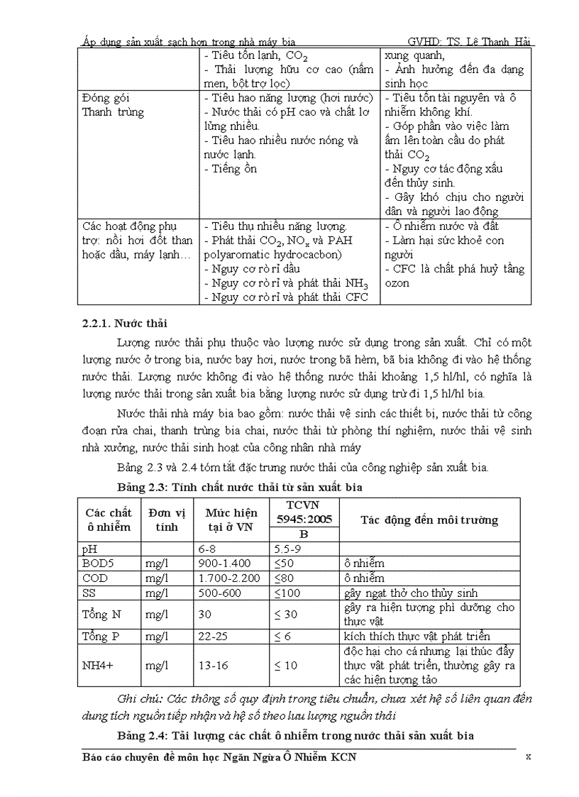 image for page Áp dụng sản xuất sạch hơn trong nhà máy bia