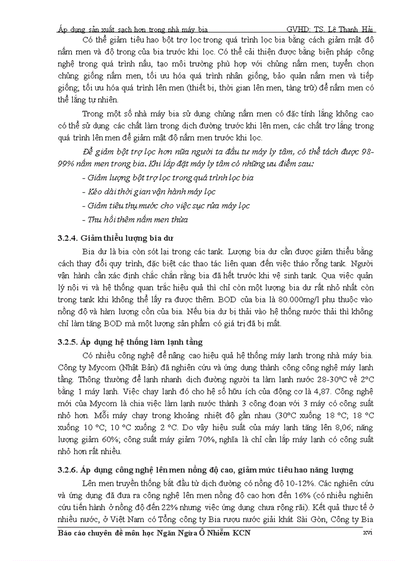 image for page Áp dụng sản xuất sạch hơn trong nhà máy bia