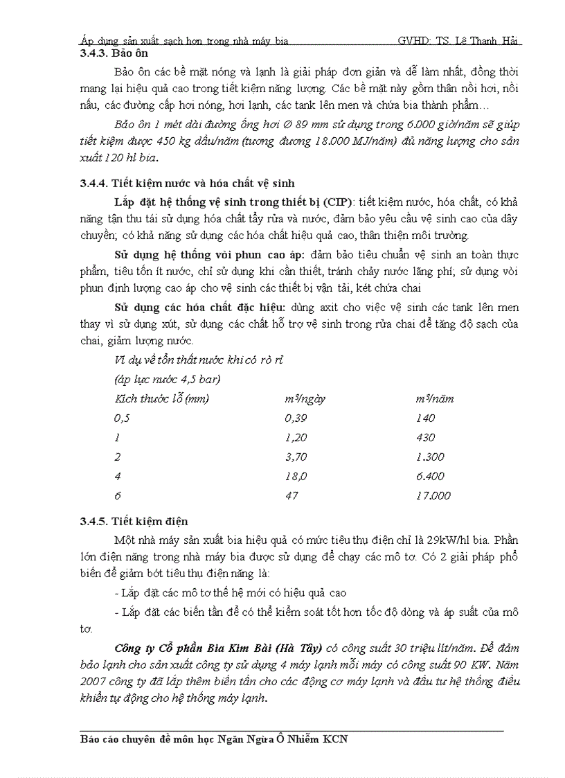 image for page Áp dụng sản xuất sạch hơn trong nhà máy bia