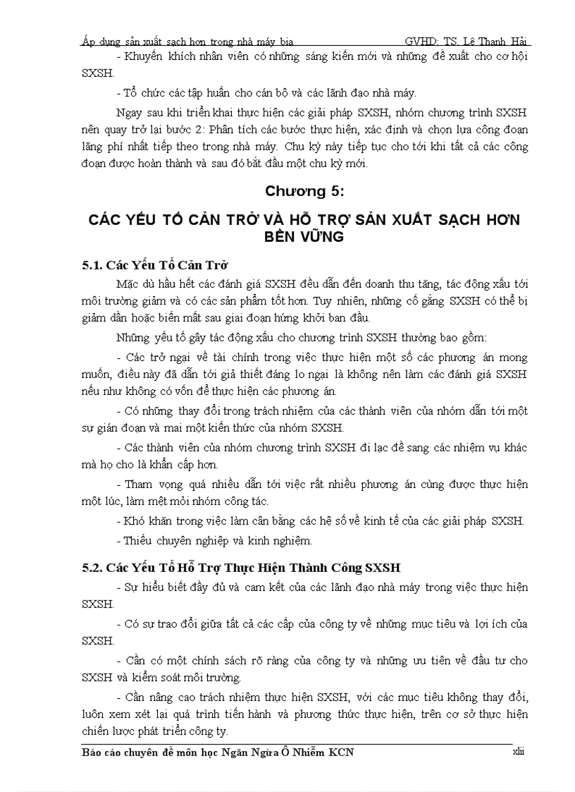 image for page Áp dụng sản xuất sạch hơn trong nhà máy bia