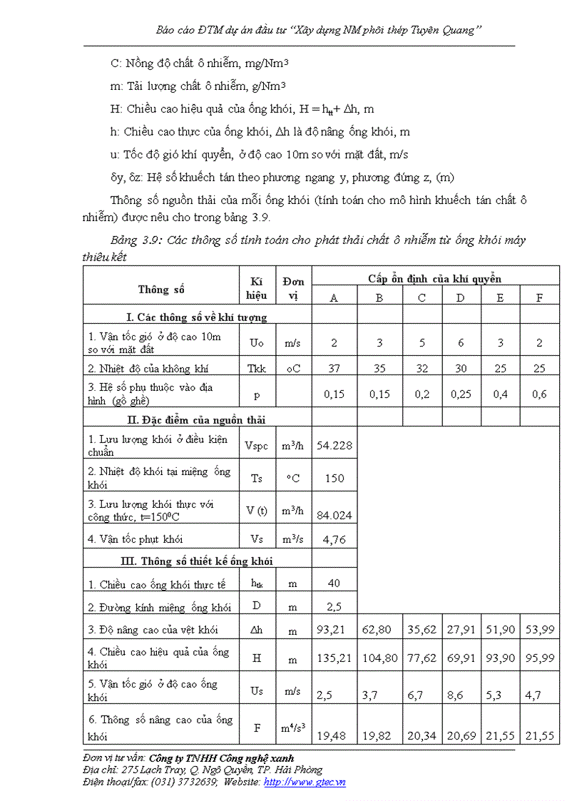 image for page Báo cáo ĐTM dự án đầu tư Xây dựng NM phôi thép Tuyên Quang