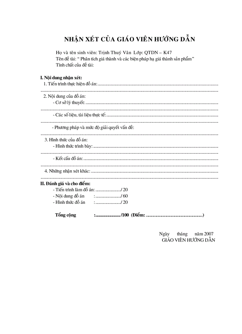 image for page Phân tích giá thành và các biện pháp hạ giá thành sản phẩm tại Xí nghiệp Chế Biến Lâm Sản Xuất Khẩu