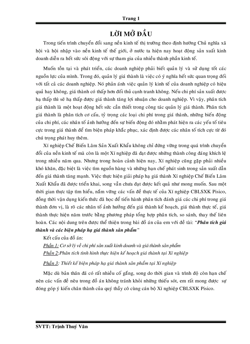 image for page Phân tích giá thành và các biện pháp hạ giá thành sản phẩm tại Xí nghiệp Chế Biến Lâm Sản Xuất Khẩu