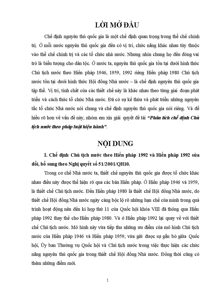 image for page Học kỳ hành chính Phân tích chế định Chủ tịch nước theo pháp luật hiện hành