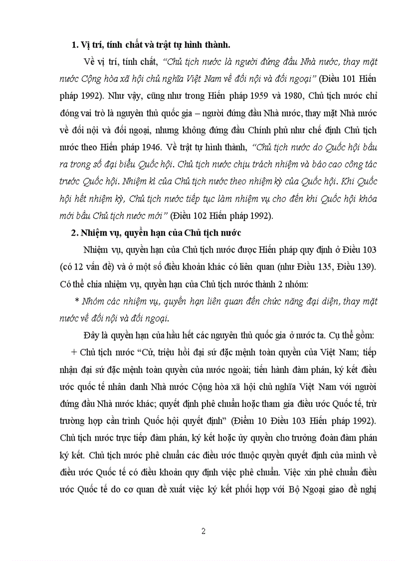 image for page Học kỳ hành chính Phân tích chế định Chủ tịch nước theo pháp luật hiện hành