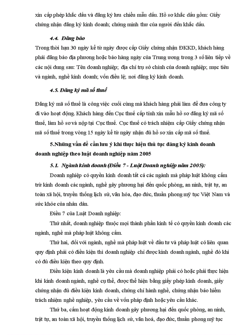 image for page Những vấn đề cần lưu ý khi thực hiện thủ tục đăng ký kinh doanh doanh nghiệp theo luật doanh nghiệp năm 2005 với công ty cổ phần
